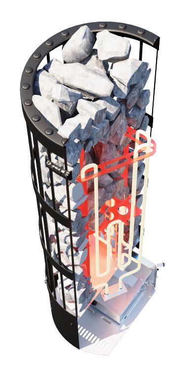 FENIX搭載ヒーターでロウリュする様子（本国公式）